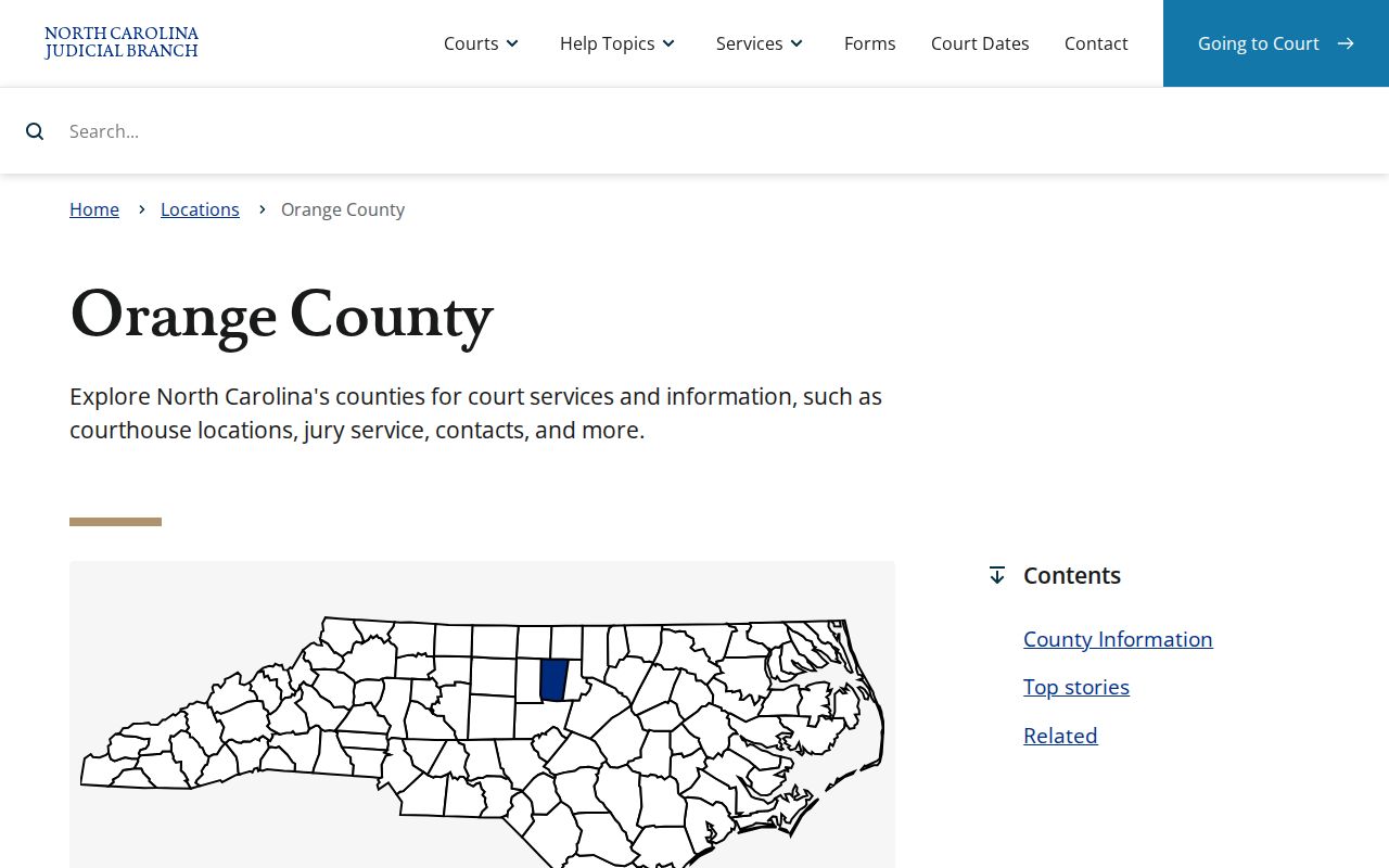 Orange County court route for Chapel Hill criminal records near Durham County