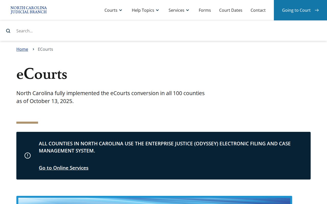 North Carolina eCourts overview for Durham County criminal court case access